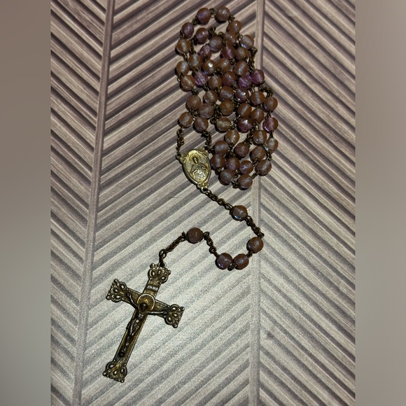 Antique 19th century Saphiret Glass Bead Rosary - Picture 3 of 8